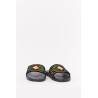 CASABLANCA BLACK EMBROIDERED TERRY SLIDES